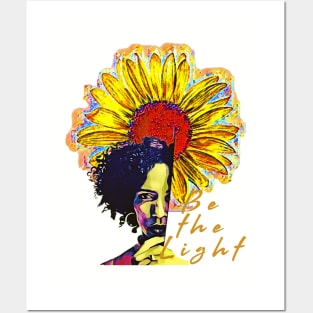 Be The Light (Half Woman wrapped in sunflower) Posters and Art